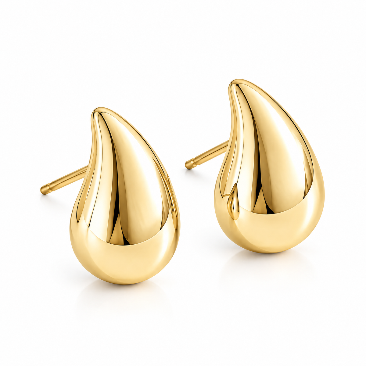Silver-Tone Teardrop Stud Earrings