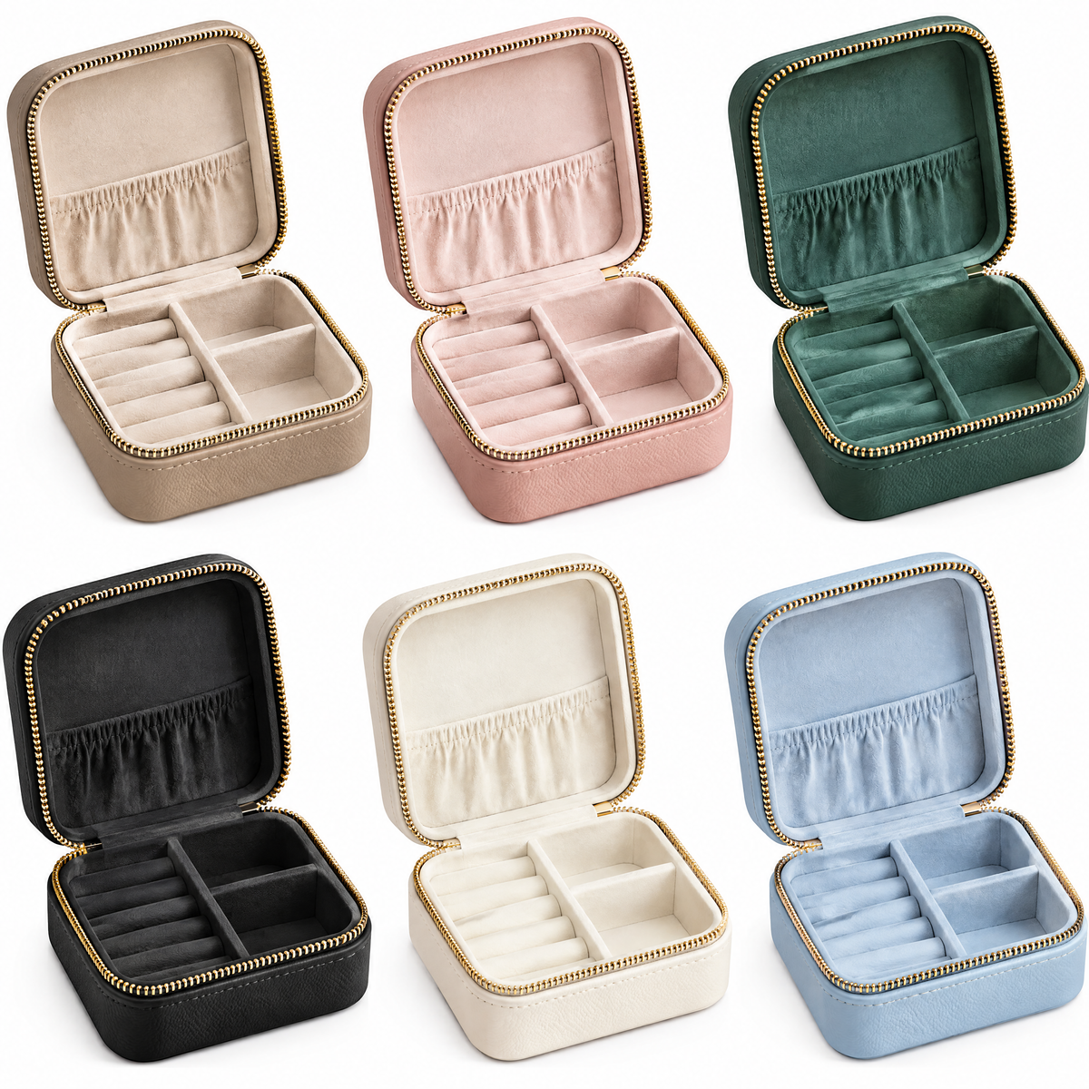 Taupe Travel Jewelry Case