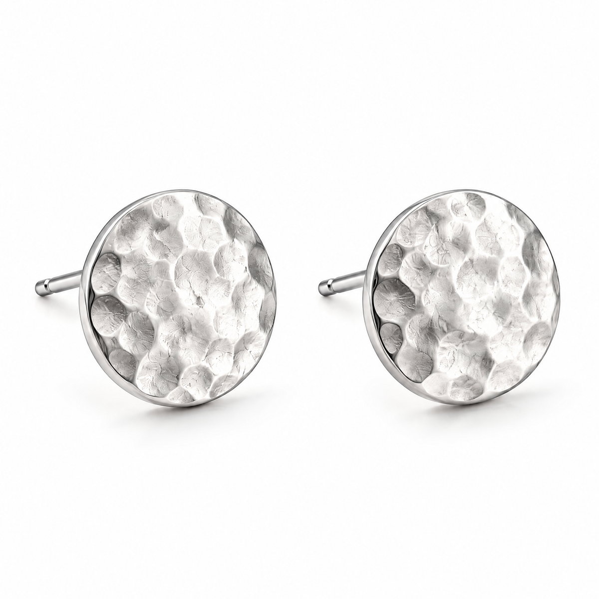 Textured Disc Stud Earrings