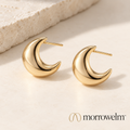 Gold-Tone Crescent Stud Earrings