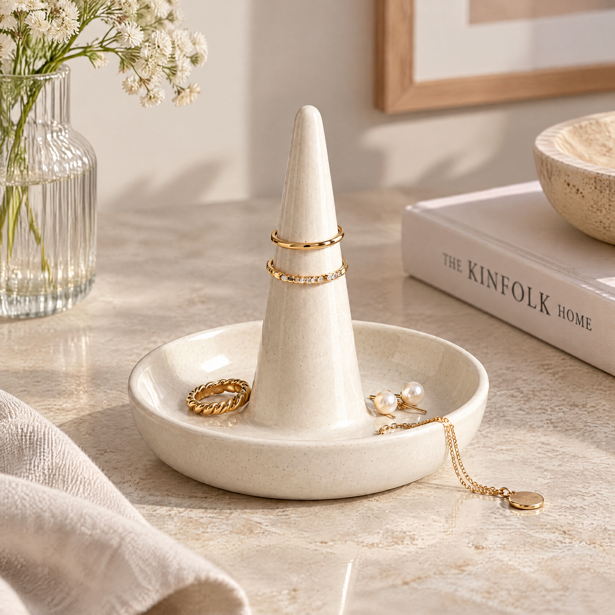Ivory Cone Ring Holder