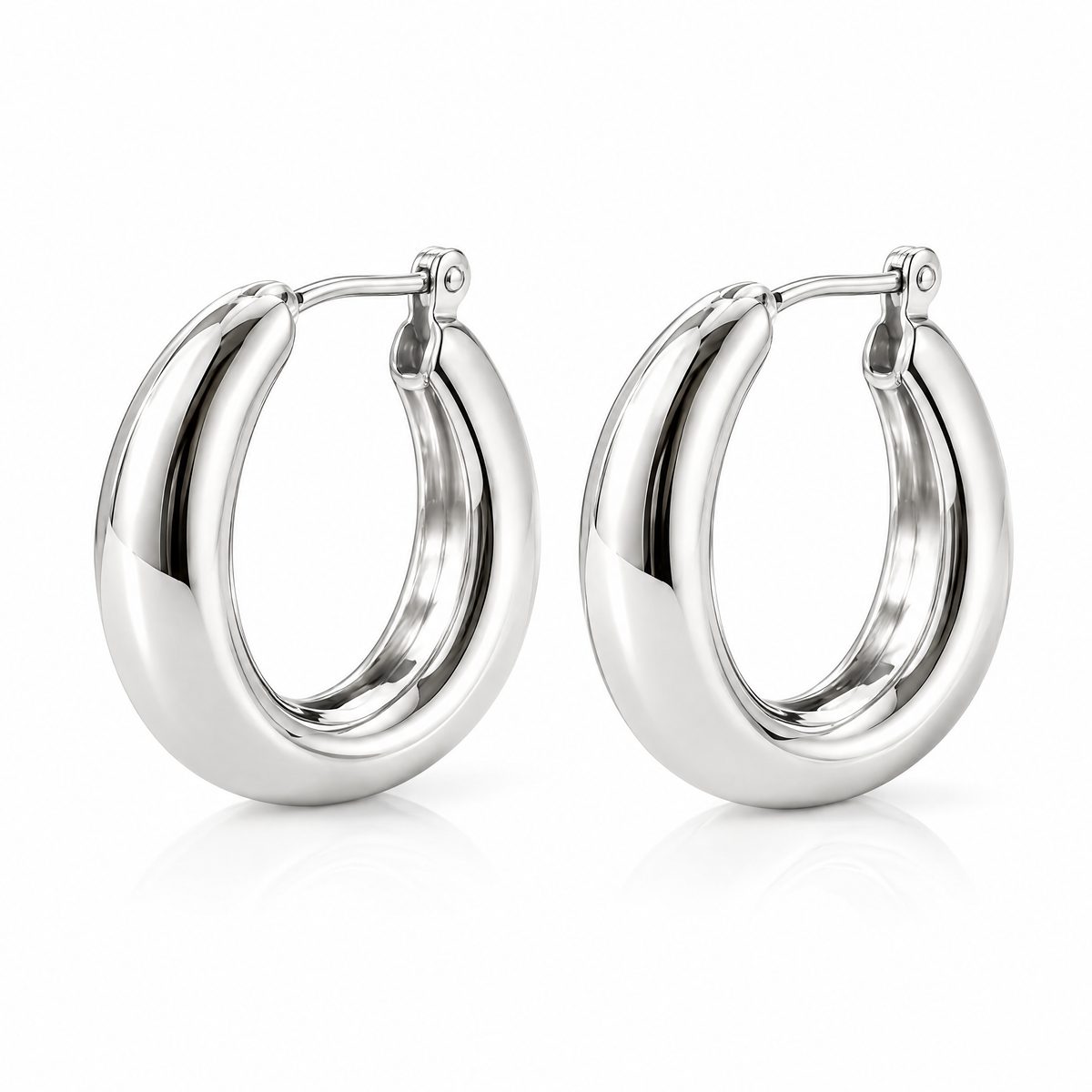 Gold-Tone Oval Hoop Earrings