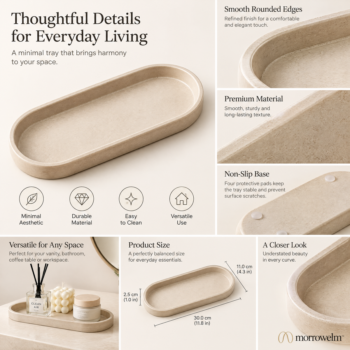 Beige Capsule Jewelry Tray