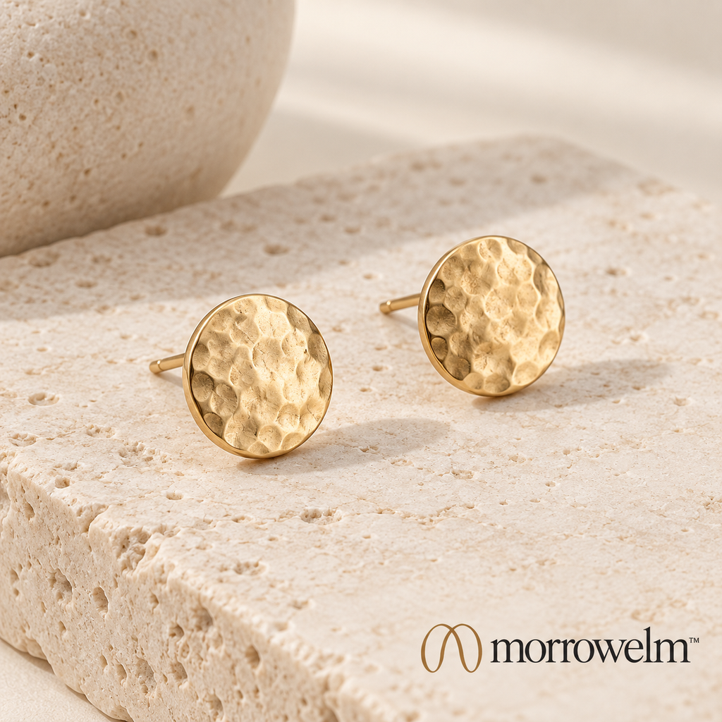 Textured Disc Stud Earrings