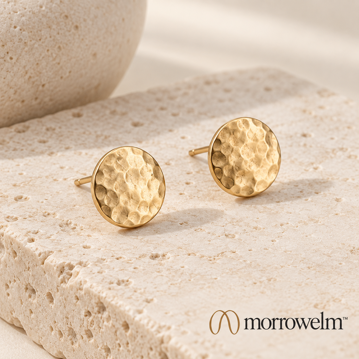Textured Disc Stud Earrings