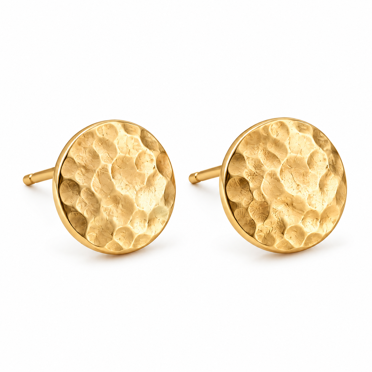 Textured Disc Stud Earrings