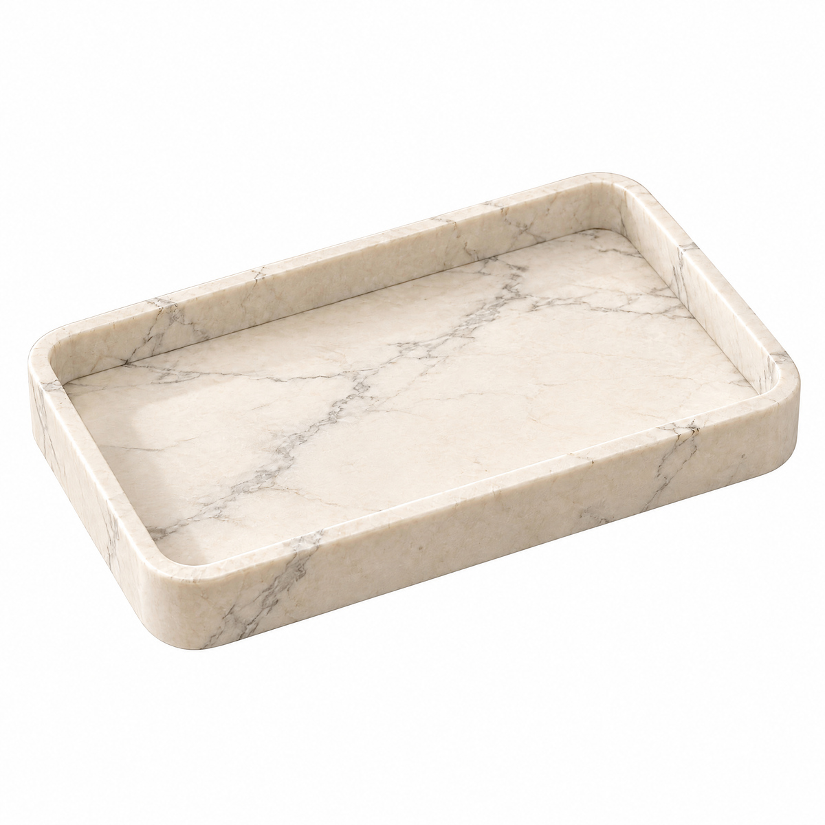 Marble-Look Rectangular Jewelry Tray